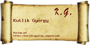 Kutlik György névjegykártya