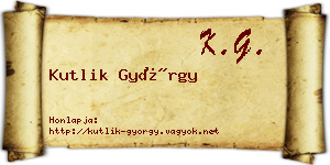 Kutlik György névjegykártya