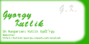 gyorgy kutlik business card